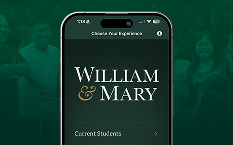 W&M Mobile app preview on a phone